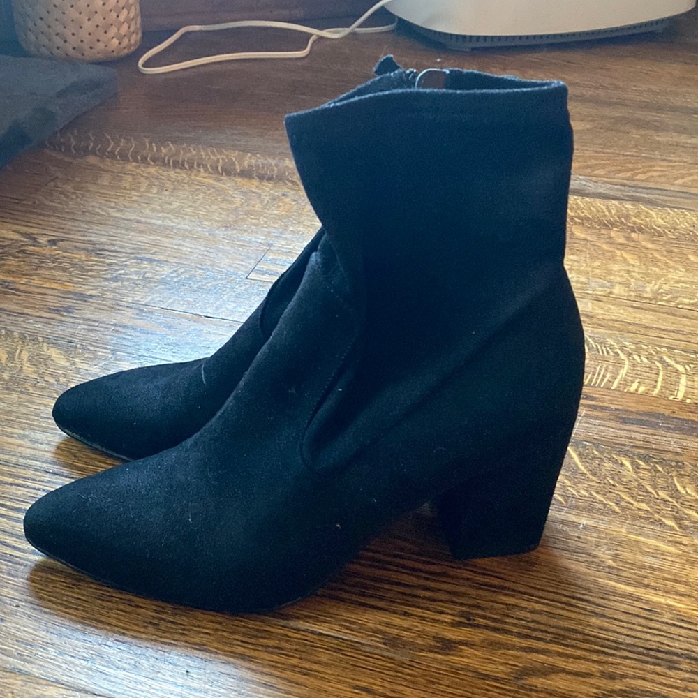 Steve Madden black sock booties